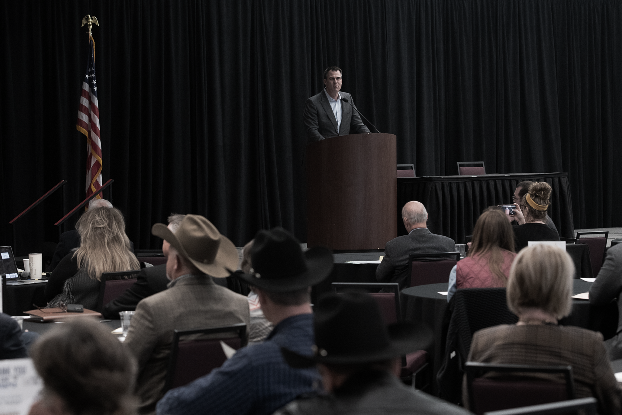 Kevin Stitt speaking at 2023 winter policy meeting